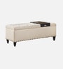 Siena Fabric Tufted Storage Ottoman Ottoman in Beige Colour