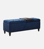 Siena Fabric Tufted Storage Ottoman Ottoman in Blue Colour