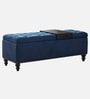 Siena Fabric Tufted Storage Ottoman Ottoman in Blue Colour