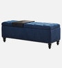 Siena Fabric Tufted Storage Ottoman Ottoman in Blue Colour