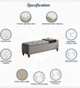 Siena Fabric Tufted Storage Ottoman Ottoman in Light Grey Colour
