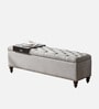 Siena Fabric Tufted Storage Ottoman Ottoman in Light Grey Colour