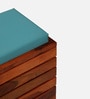 Siena Sheesham Wood Shoe Rack In Scratch Resistant Honey Oak Finish With Sky Blue Cushion
