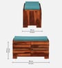 Siena Sheesham Wood Shoe Rack In Scratch Resistant Honey Oak Finish With Sky Blue Cushion