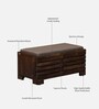 Siena Sheesham Wood Shoe Rack In Scratch Resistant Provincial Teak Finish With Light Beige Cushion