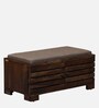 Siena Sheesham Wood Shoe Rack In Scratch Resistant Provincial Teak Finish With Light Beige Cushion