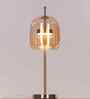 Sienna Amber Glass Table Lamp Gold Metal Body Tri-Color LED Modern Decorative Bedside Lamp