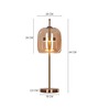 Sienna Amber Glass Table Lamp Gold Metal Body Tri-Color LED Modern Decorative Bedside Lamp