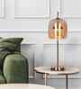 Sienna Amber Glass Table Lamp Gold Metal Body Tri-Color LED Modern Decorative Bedside Lamp