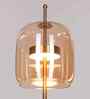 Sienna Amber Glass Table Lamp Gold Metal Body Tri-Color LED Modern Decorative Bedside Lamp