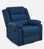 Sierra Velvet 1 Seater Manaul Recliner Rocker & Swivel In Blue Color