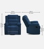 Sierra Velvet 1 Seater Manaul Recliner Rocker & Swivel In Blue Color