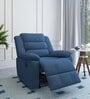 Sierra Velvet 1 Seater Manual Recliner Sofa in Blue Finish
