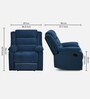 Sierra Velvet 1 Seater Manual Recliner Sofa in Blue Finish