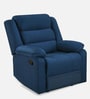 Sierra Velvet 1 Seater Manual Recliner Sofa in Blue Finish