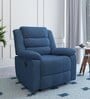 Sierra Velvet 1 Seater Manual Recliner Sofa in Blue Finish