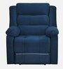 Sierra Velvet 1 Seater Manual Recliner Sofa in Blue Finish