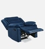 Sierra Velvet 1 Seater Manual Recliner Sofa in Blue Finish