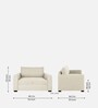 Sigma Fabric 1 Seater Sofa In Ivory Cream Colour
