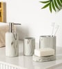 Abstract Marble Signature 4-Piece Bathroom Organizer Set