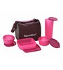 Signoraware Best Pink Plastic Jumbo Lunch Box with Bag