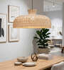 Sihadi Handcrafted Rattan/Wicker Pendant Lamp Hanging Light for Living Room Dining Room Natural
