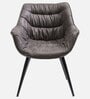 Silas Leatherette Arm Chair In Grey Colour