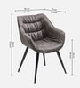 Silas Leatherette Arm Chair In Grey Colour