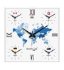 Silent Movement Multicolour MDF World Wall Clock