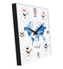 Silent Movement Multicolour MDF World Wall Clock
