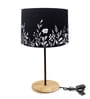 Silhoutte Black Polyester Shade Table Lamp with Wood Base