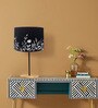 Silhoutte Black Polyester Shade Table Lamp with Wood Base