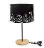 Silhoutte Black Polyester Shade Table Lamp with Wood Base