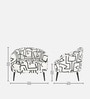 Silhoux Arlo Abstract Linear Premium Polyester Fabric Accent Chair In White And Black Colour