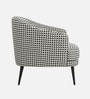 Silhoux Arlo Classic Houndstooth Premium Polyester Fabric Accent Chair In White And Black Colour