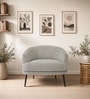 Silhoux Arlo Classic Houndstooth Premium Polyester Fabric Accent Chair In White And Black Colour