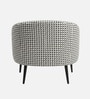 Silhoux Arlo Classic Houndstooth Premium Polyester Fabric Accent Chair In White And Black Colour