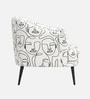 Silhoux Arlo Modern Muse Premium Polyester Fabric Accent Chair In White And Black Colour