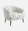 Silhoux Arlo Modern Muse Premium Polyester Fabric Accent Chair In White And Black Colour