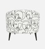 Silhoux Arlo Modern Muse Premium Polyester Fabric Accent Chair In White And Black Colour