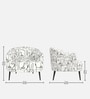 Silhoux Arlo Modern Muse Premium Polyester Fabric Accent Chair In White And Black Colour