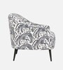 Silhoux Arlo Safari Sketch Premium Polyester Fabric Accent Chair In White And Black Colour