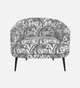 Silhoux Arlo Safari Sketch Premium Polyester Fabric Accent Chair In White And Black Colour