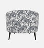 Silhoux Arlo Safari Sketch Premium Polyester Fabric Accent Chair In White And Black Colour