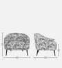 Silhoux Arlo Safari Sketch Premium Polyester Fabric Accent Chair In White And Black Colour