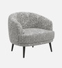 Silhoux Arlo Urban Maze Premium Polyester Fabric Accent Chair In White And Black Colour