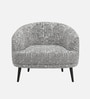 Silhoux Arlo Urban Maze Premium Polyester Fabric Accent Chair In White And Black Colour