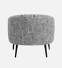 Silhoux Arlo Urban Maze Premium Polyester Fabric Accent Chair In White And Black Colour