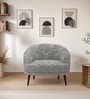 Silhoux Arlo Urban Maze Premium Polyester Fabric Accent Chair In White And Black Colour