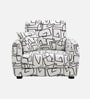Orion Abstract Linear 1 Seater Sofa In White And Black Colour
